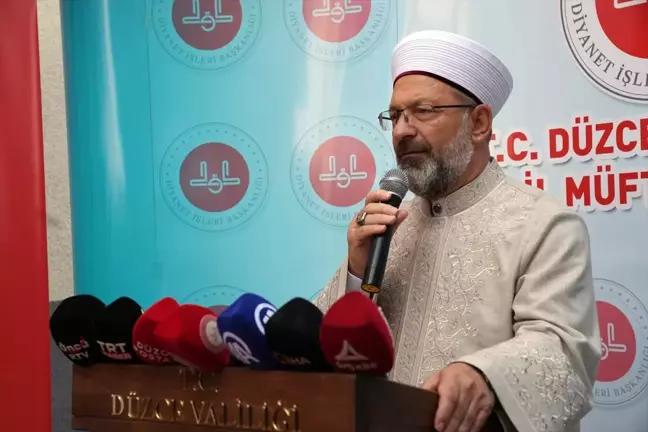 Diyanet İşleri Başkanı Ali Erbaş, Düzce'de yapılan camiyi hizmete açtı