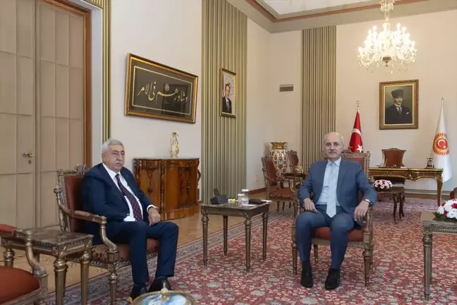 TBMM Başkanı Numan Kurtulmuş TESK Genel Başkanı Bendevi Palandöken'i Kabul Etti