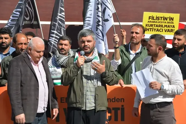 İsrail'in Gazze'ye yönelik saldırıları Bitlis'te protesto edildi