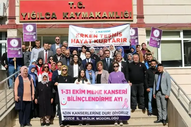 Düzce'de Meme Kanseri Farkındalık Yürüyüşü Düzenlendi