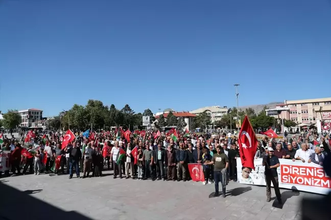 Doğu Anadolu'da İsrail'in Filistin'e Yönelik Saldırıları Protesto Edildi