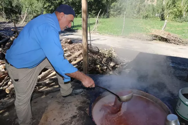 Hizan'da Geleneksel Yöntemle Pekmez Yapımı Başladı