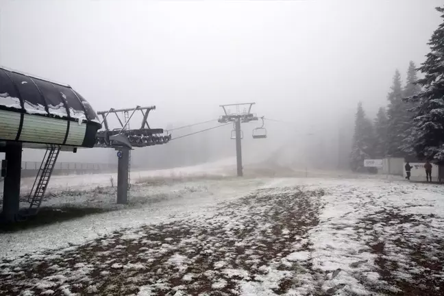 Ilgaz Dağı'na Mevsimin İlk Karı Düştü