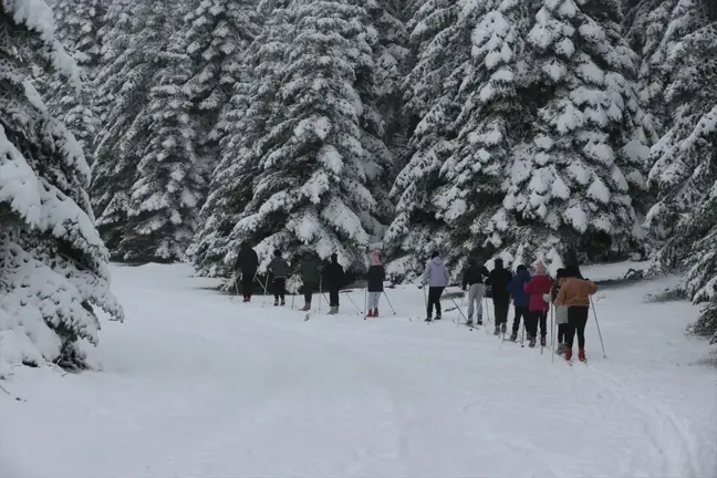 Bolu'da Kayaklı Koşu Sporcuları Karla Antrenmanlara Başladı