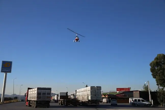 Hatay'da Cayrokopterle Trafik Denetimi Yapıldı