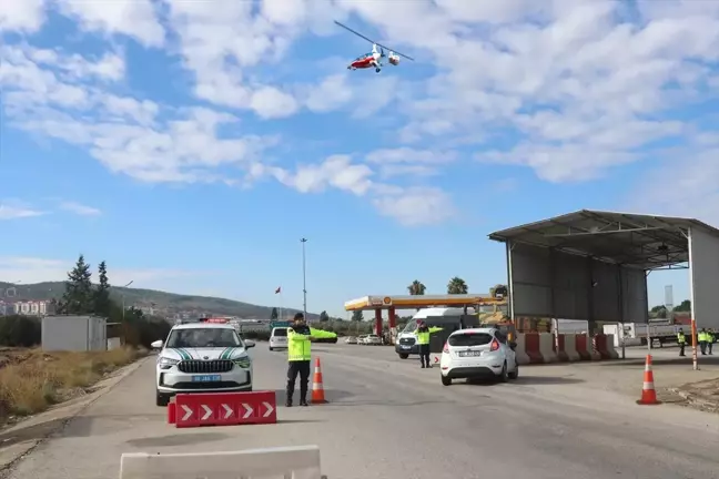 Osmaniye'de Cayrokopter Destekli Trafik Denetimi