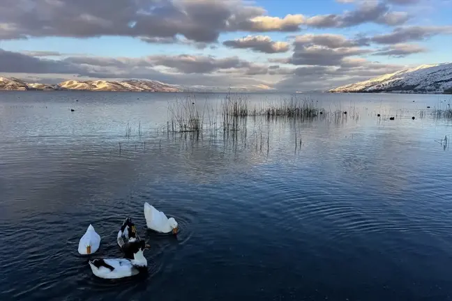 Hazar Gölü Kış Güzellikleriyle Ziyaretçilerini Ağırlıyor