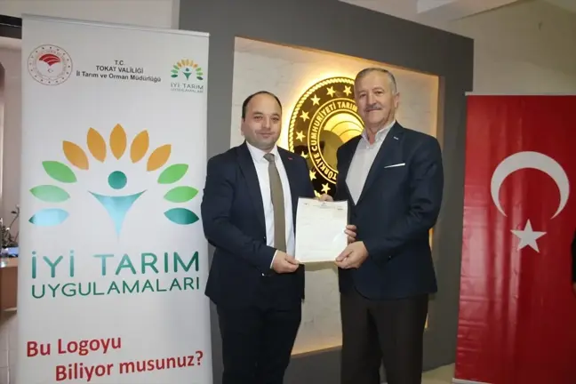 Tokat'ta İyi Tarım Uygulamaları Sertifikası Dağıtıldı