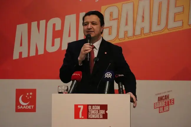 Saadet Partisi Genel Başkanı Mahmut Arıkan Zonguldak'ta Kongre Düzenledi