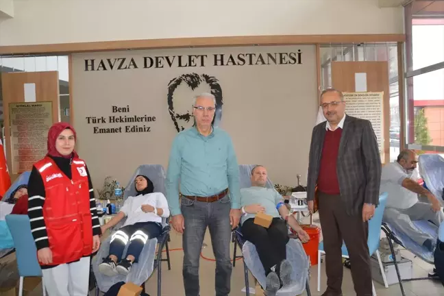 Havza'da Türk Kızılay tarafından düzenlenen kan bağışı kampanyasında 43 ünite kan toplandı