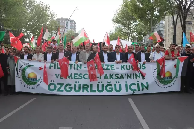 Kahramanmaraş'ta Filistin'e Destek Yürüyüşü Düzenlendi