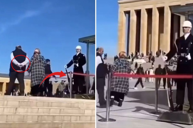 Anıtkabir'de nöbet tutan askerin görüntüsü izleyenleri ikiye böldü