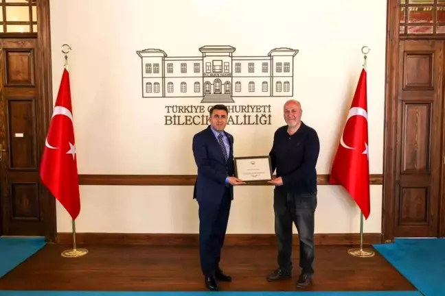 Bilecik Valisi'nden Çevreci Murat Yardımcı'ya Teşekkür Belgesi