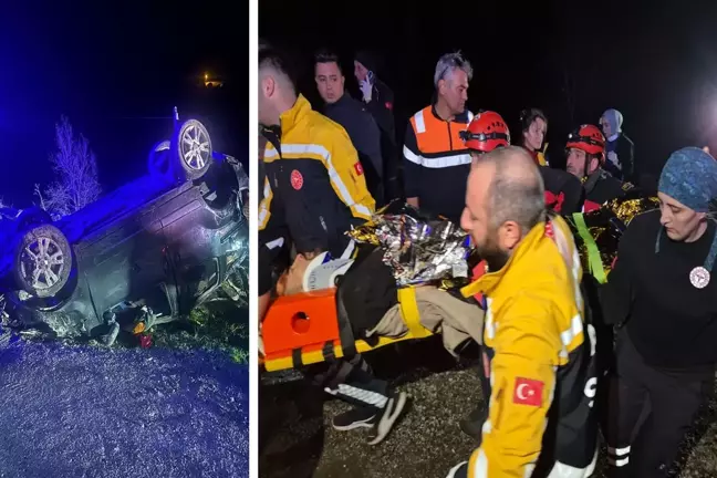 Rize'de hafif ticari araç takla attı: 3 ölü, 2 yaralı