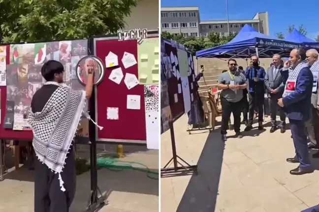 Pamukkale Üniversitesi'nde Filistin'e destek için düzenlenen etkinlik tepki topladı