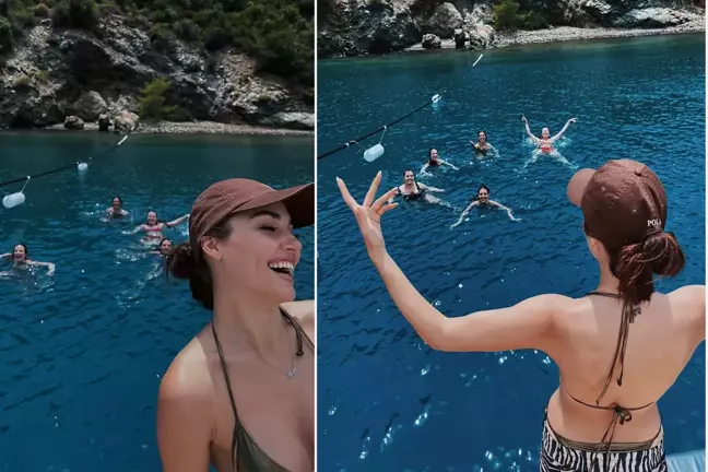 Hande Erçel arkadaşlarıyla mavi turda