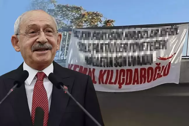 CHP'nin Kadıköy mitingi öncesi üst geçide 