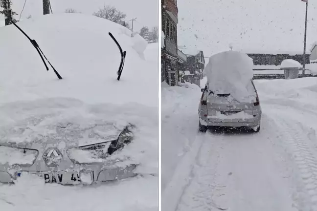 10 gündür durmadan yağıyor! Araçlar bile beyaz örtünün altında kaldı