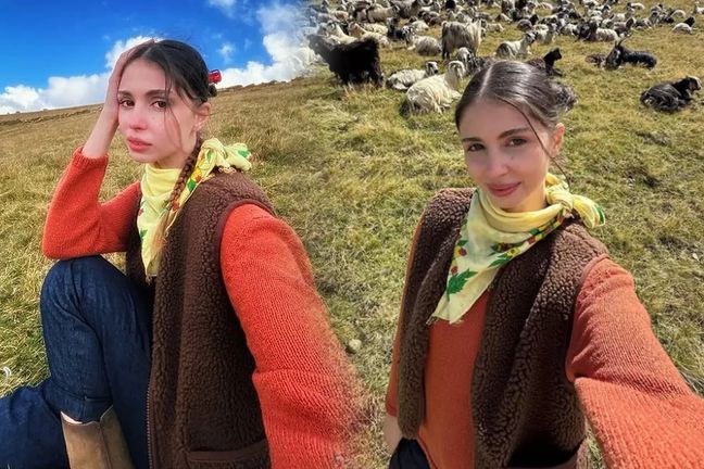 Zeynep Atılgan'ın derin yırtmaçlı pozundaki ayrıntı olay oldu