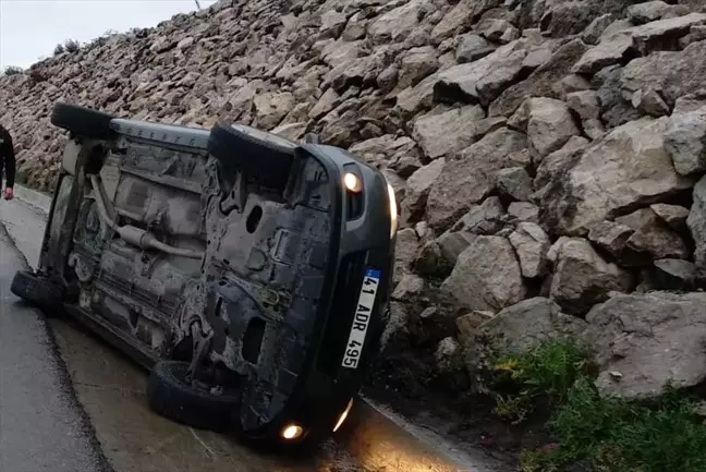 Kontrolden çıkan otomobil şarampole devrildi