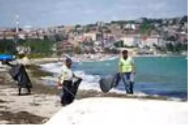 Tekirdağ'ın tatil beldesinde 500 ton çöp toplandı