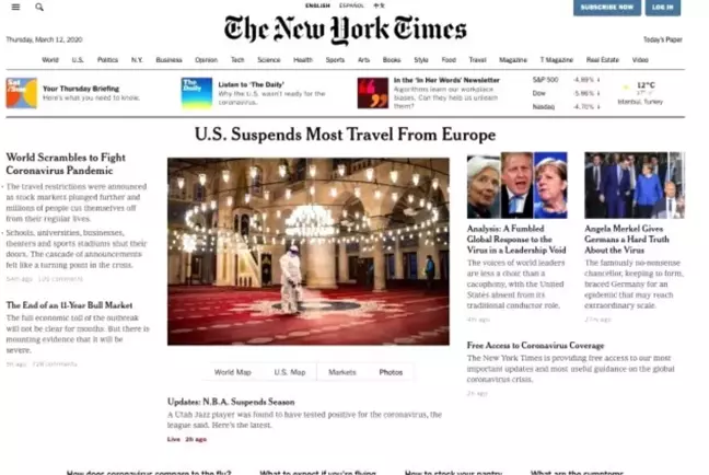 New York Times gazetesi koronavirüs haberinde kullandığı için tepki çeken Türkiye fotoğraflarını kaldırdı