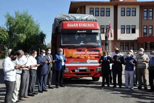 Karaman'dan yangın bölgesindeki 20 aileye beyaz eşya yardımı