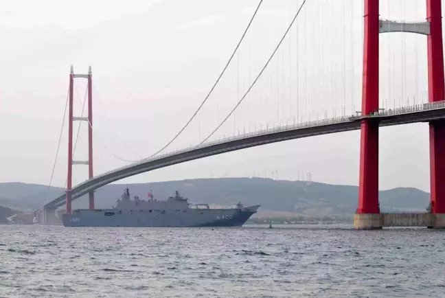 TCG Anadolu, 1915 Çanakkale Köprüsü altından geçti