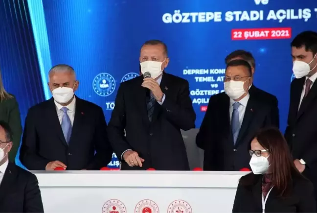 Cumhurbaşkanı Erdoğan, video konferans yöntemiyle Gürsel Aksel Stadı'nın açılışına katıldı (2)