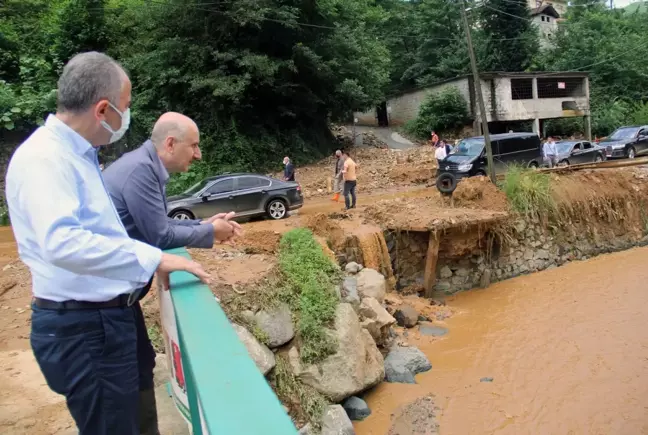 Son dakika haberleri... Bakanlar selin vurduğu Çayeli ilçesinde inlemelerde bulundu