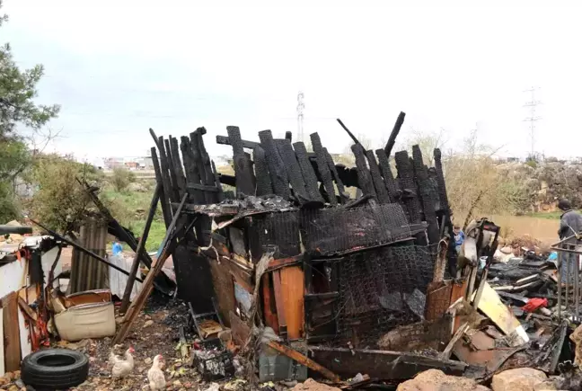 Antalya'da sobadan çıkan yangında baraka küle döndü