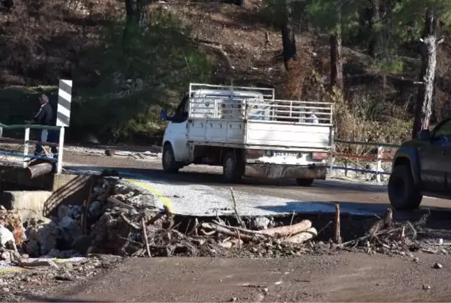 MARMARİS'TE SELİN ZARARI GÜN AĞARINCA ORTAYA ÇIKTI