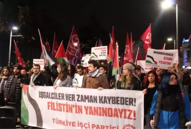 TİP İsrail'in Filistin'deki saldırılarına tepki göstermek amacıyla yürüyüş düzenledi