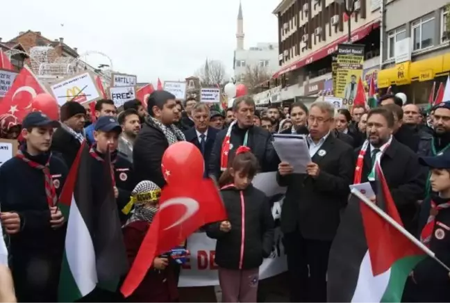 EDİRNE'DE, FİLİSTİN'E DESTEK YÜRÜYÜŞÜ DÜZENLENDİ