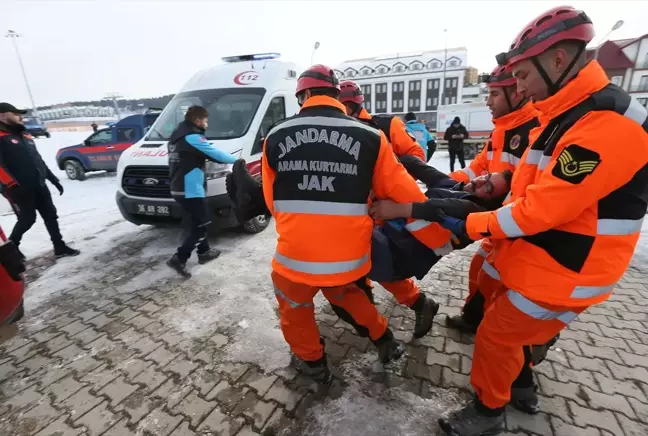 KARS'ta Kayak Sezonu Öncesi Tatbikat Gerçekleştirildi