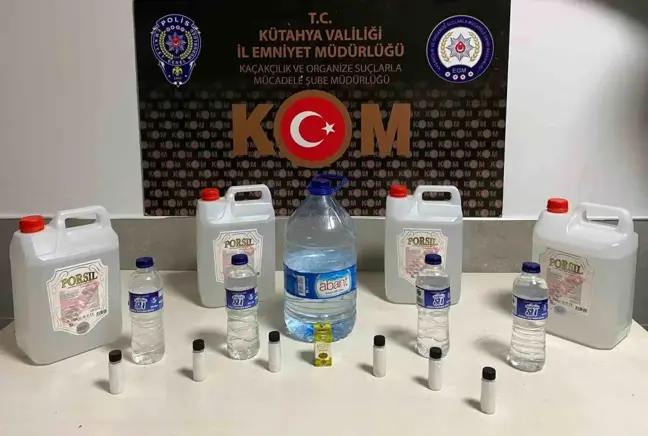 Kütahya'da Etil Alkol Kaçakçılığına Operasyon