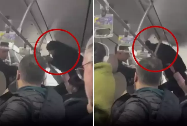 Metrobüste yumruklu boş koltuk kavgası