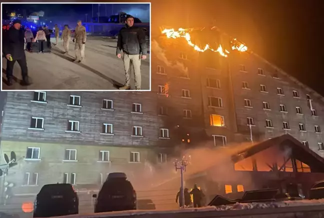 Bolu'daki otel yangınından ilk görüntüler