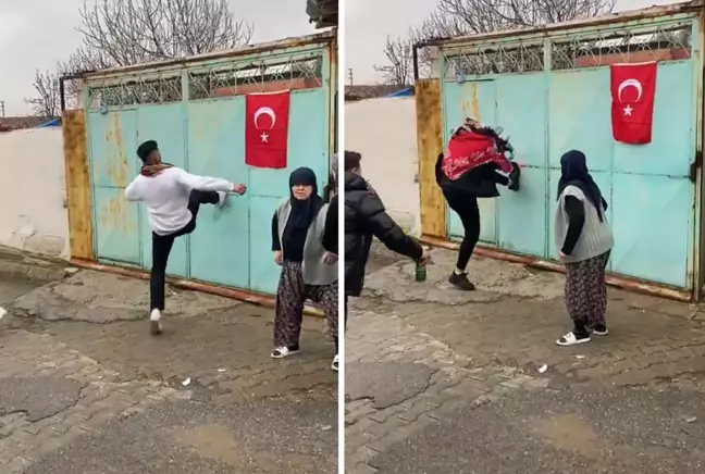 Bu nasıl asker eğlencesi? Yaşlı kadın olan biteni şaşkınlıkla izledi