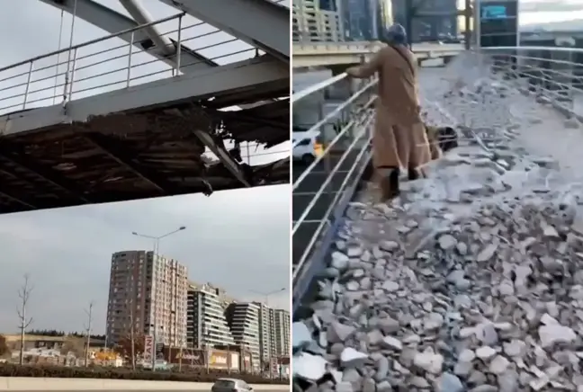 Ankara'da metronun yanı başındaki üstgeçidin son hali bu