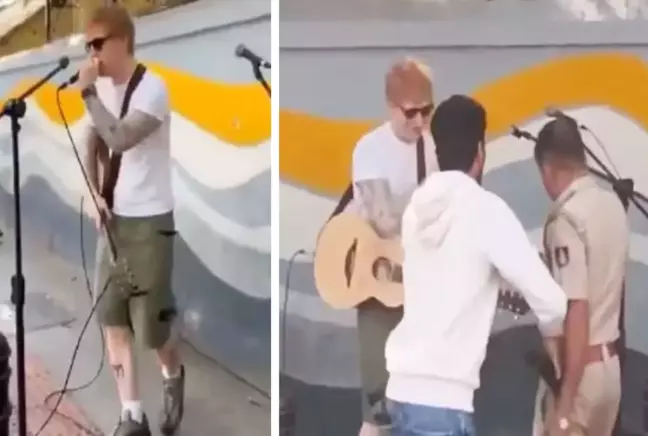 Ed Sheeran sokakta şarkı söylemek istedi, polis mikrofonun fişini çekti