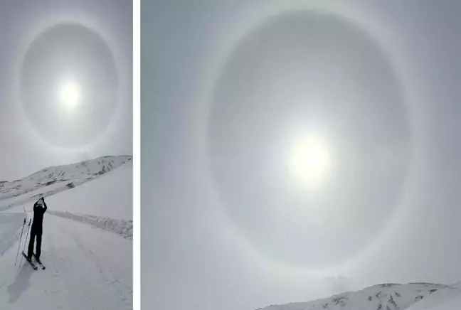 Doğanın sanat eseri 'halo' Erciyes'te görüntülendi