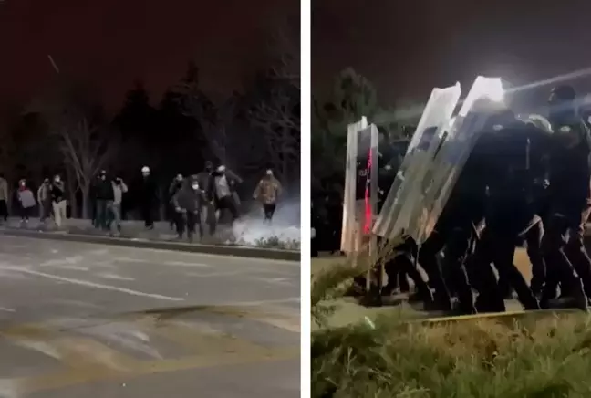 Gözaltıları protesto etmek için ODTÜ'de buluşan öğrencilere polis müdahalesi