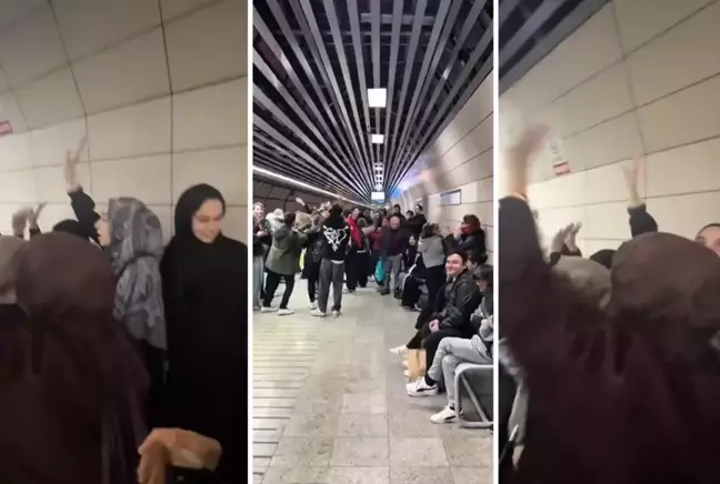 Marmaray'da İmamoğlu tartışması: Destekçiler ile karşıt grup arasında gerginlik çıktı