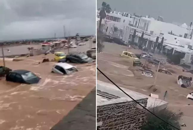 Yunanistan'da Paros ve Mikonos adalarını sel vurdu