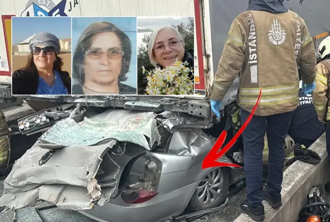 Herkes ne olduğunu merak ediyor! Tırın altına giren otomobildekiler tatilden geliyormuş
