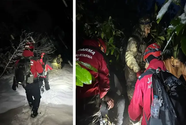Ülkeye kaçak yollarla giren 4 şahıs ormanlık alanda donmak üzereyken bulundu