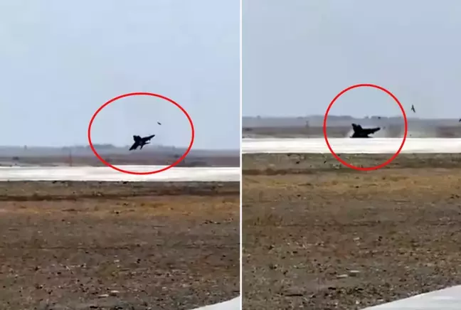 TSK'ya ait savaş uçağından yürekleri ağza getiren manevra