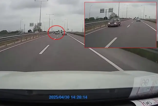 Görüntü Türkiye'den! Otoyolda ters yöne giren sürücü felakete yol açıyordu