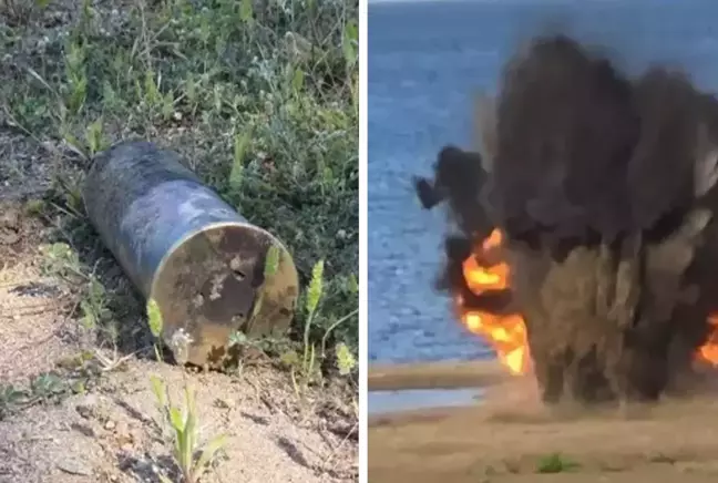 İznik Gölü'nde 105 yıllık patlamamış top mermisi bulundu